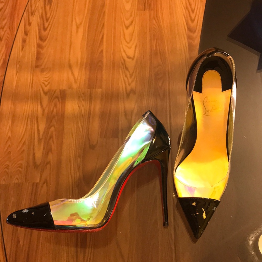 *sold* Loubies Debout Disco Hologram 100 size 37.5